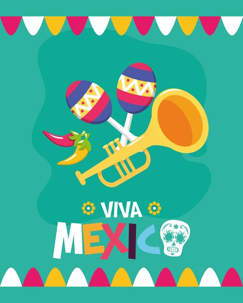 Trumpet and maracas for Viva Mexico