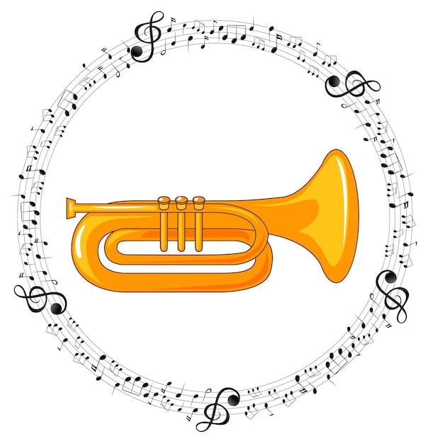 Trumpet on white background