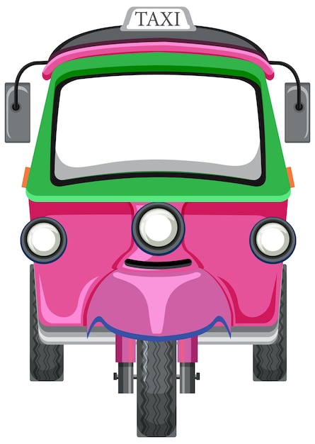 Free Vector tuk tuk taxi on white background