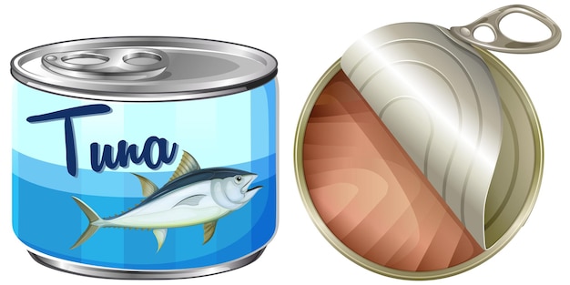 Free vector tuna fish canned food