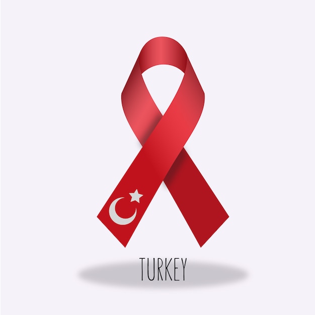 Turkey flag ribbon design