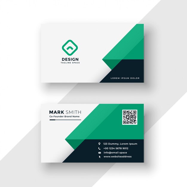 Turquoise business card   template