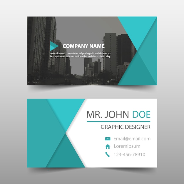 Turquoise business card