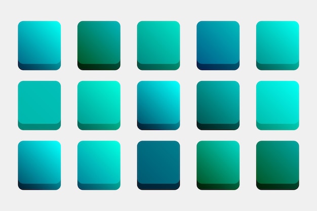 Free Vector turquoise color combination gradient set