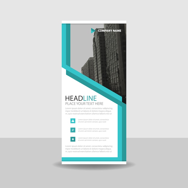 Turquoise creative roll up banner