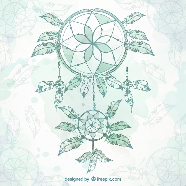 Free vector turquoise dream catcher background