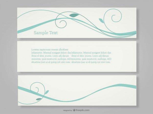 Free Vector turquoise swirls banners