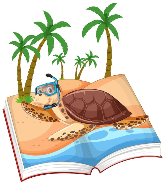 Turtle Adventure in Open Book