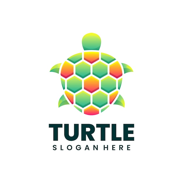 Free Vector turtle gradient colorful logo