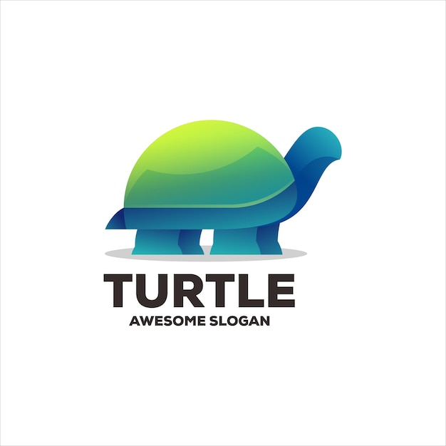 Turtle gradient logo design illustration