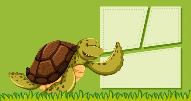 A turtle on green note