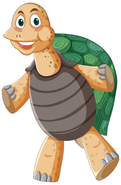 Turtle with green shell cartoon character