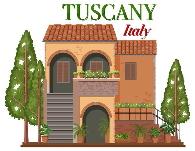 Tuscany Italy Landmark Logo Banner