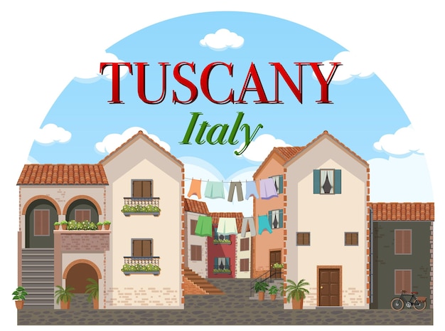 Tuscany Italy Landmark Logo Banner