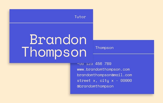 Tutor business card template design