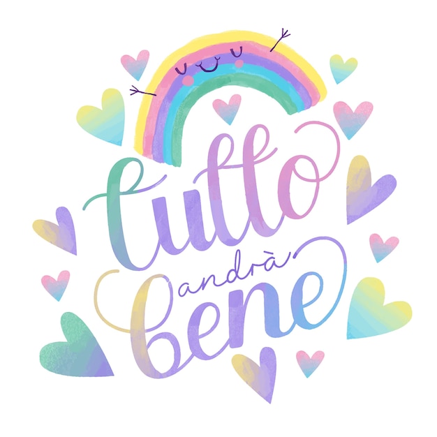 Tutto andrà bene lettering