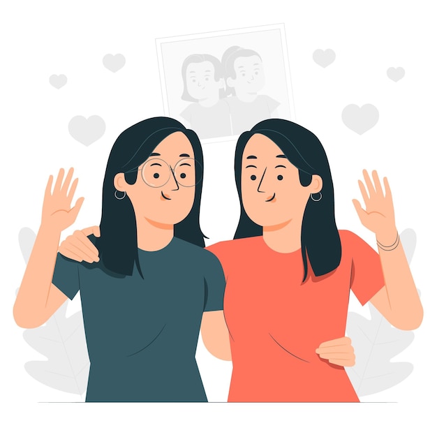 Free Vector twins concept illustration