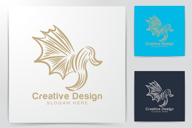 Free vector twins. dragon fly logo ideas. inspiration logo design. template vector illustration. isolated on white background