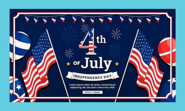 Free Vector twitch background for american 4th of july holiday celebration