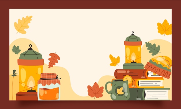 Free vector twitch background for autumn season celebration