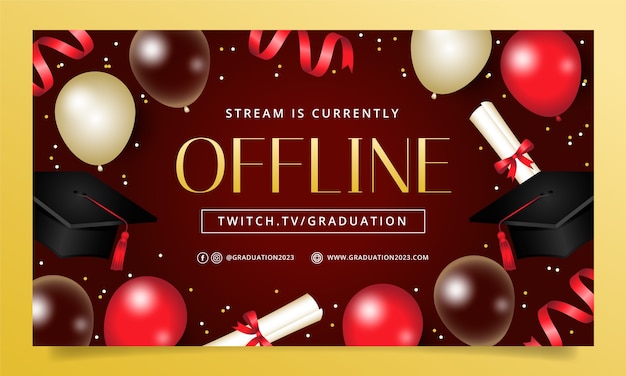 Free Vector twitch background for graduation celebration