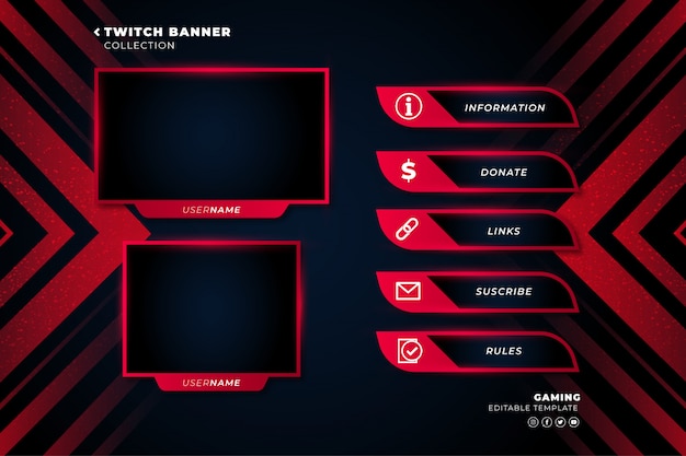 Twitch Banner Collection for Live Stream Template