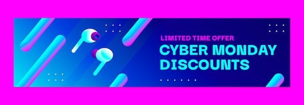 Twitch banner template for cyber monday sale