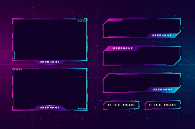 Free Vector twitch stream panels collection