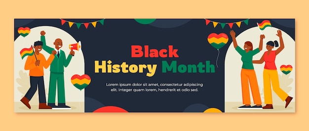 Twitter header template for black history month celebration