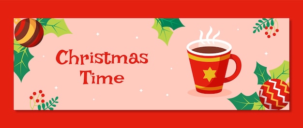 Twitter header template for christmas season market