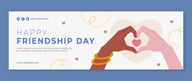 Twitter header template for international friendship day celebration