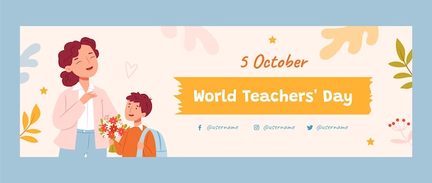 Twitter header template for world teacher's day celebration