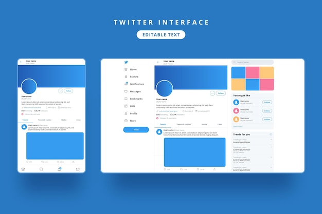 Twitter interface template