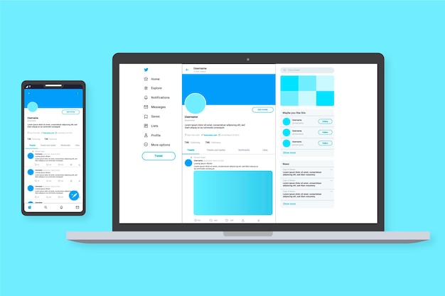 Free Vector twitter interface template