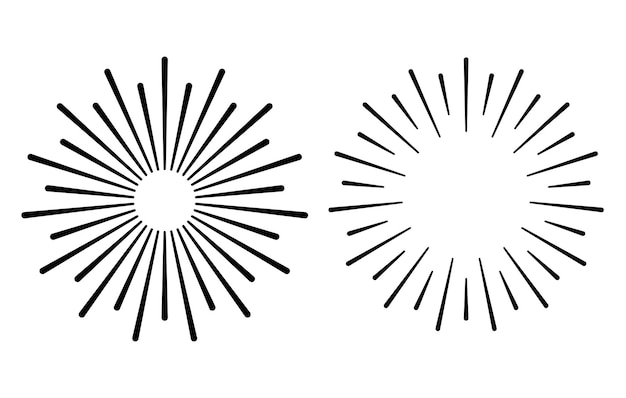 Free Vector two black sunbursts