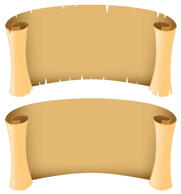 Two blank banners in medieval style