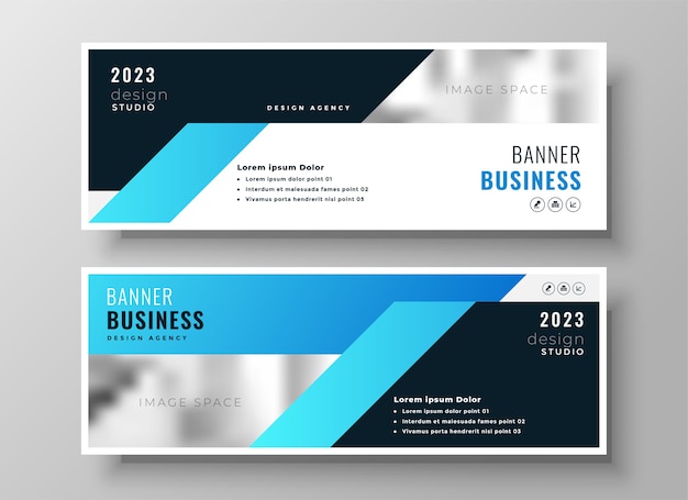 Two blue business modern corporate facebook cover or header design