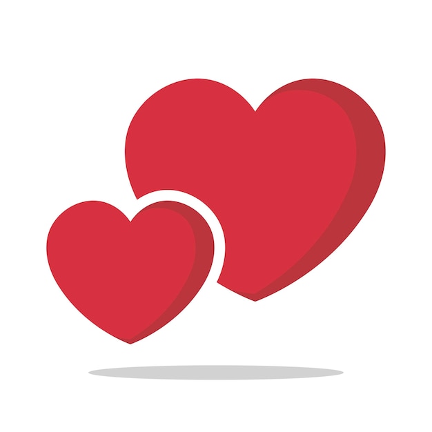 Free Vector two hearts flat style