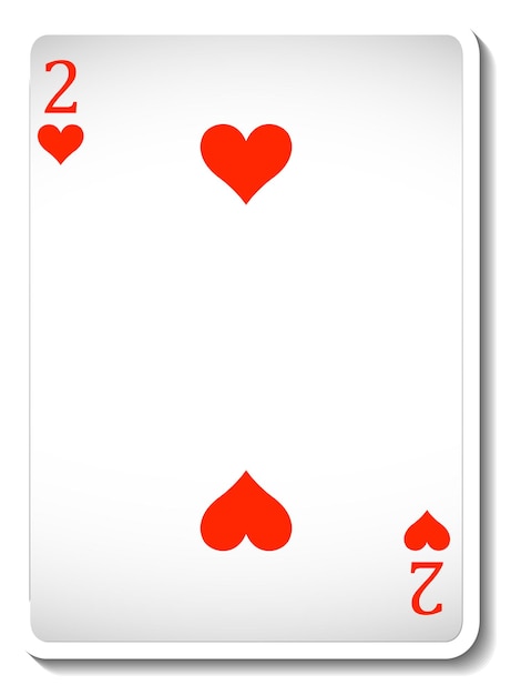 Free Vector two of hearts playing card isolated