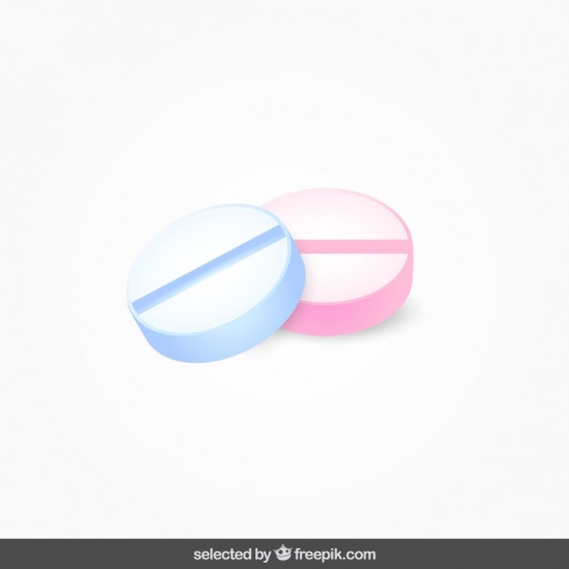 Free Vector two isolated pills