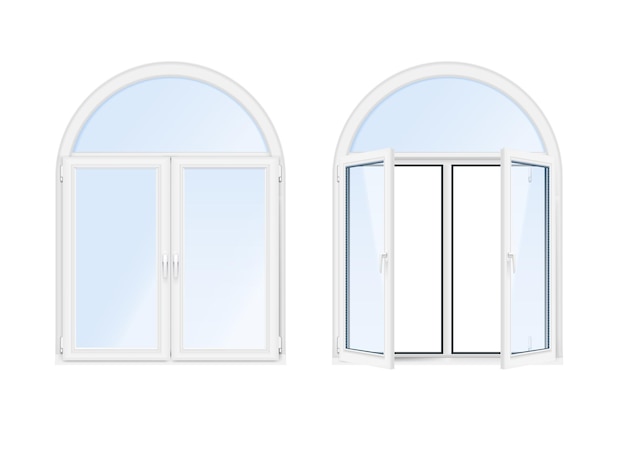 Free Vector two isolated and realistic arch windows