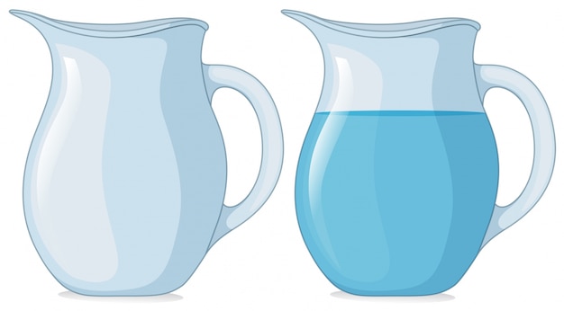 Free Vector two jars with and without water