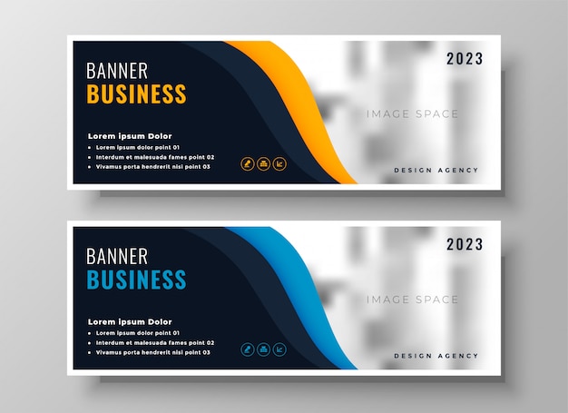 two modern business banners with image space