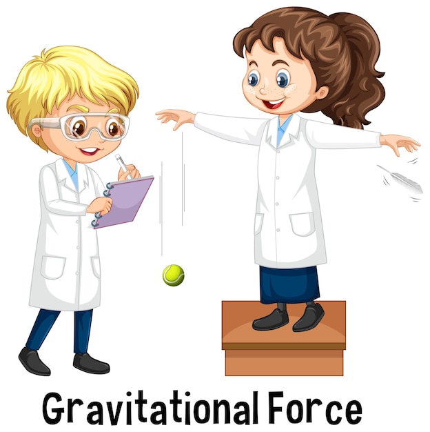 Two scientists doing gravitational force