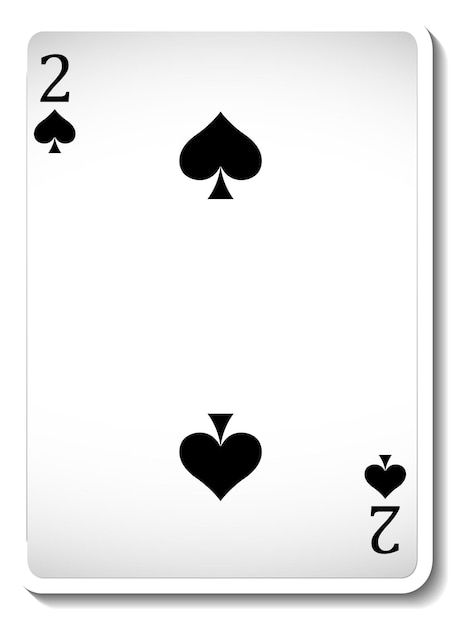 Free vector two of spades playing card isolated