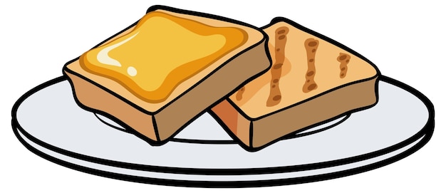 Free Vector two toasted bread on the plate