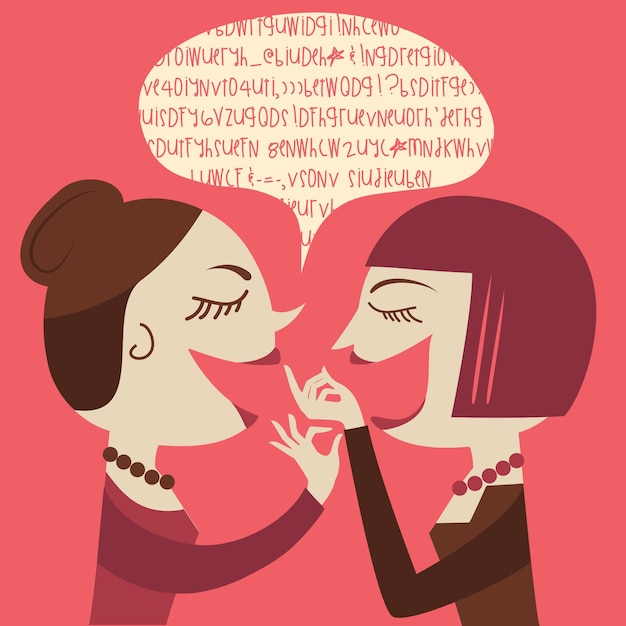 Free Vector two women talking