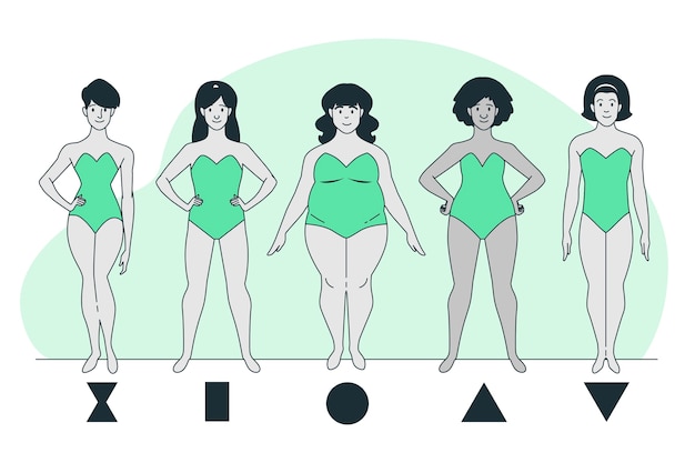 Free Vector types of female body shape concept illustration