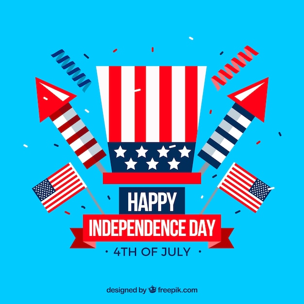 Free Vector typical american independence day's elements