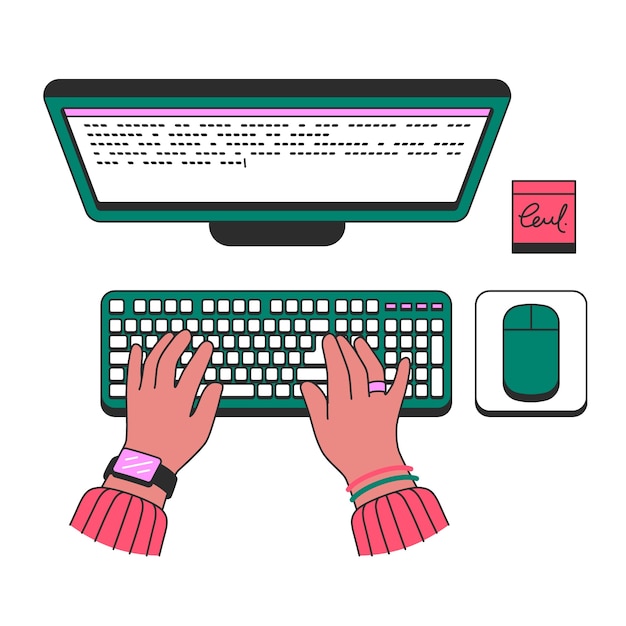 Free Vector typing concept illustration